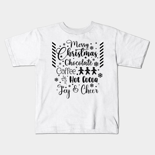 Merry Christmas in Dark Font Kids T-Shirt by Wizardbird